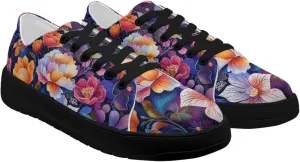 Low-Top Slip Ons Sneakers Canvas Women Black Platform Canvas Shoes Trendy Slip Ons Barefoot Shoes Fit Comfort 5.5-13.5