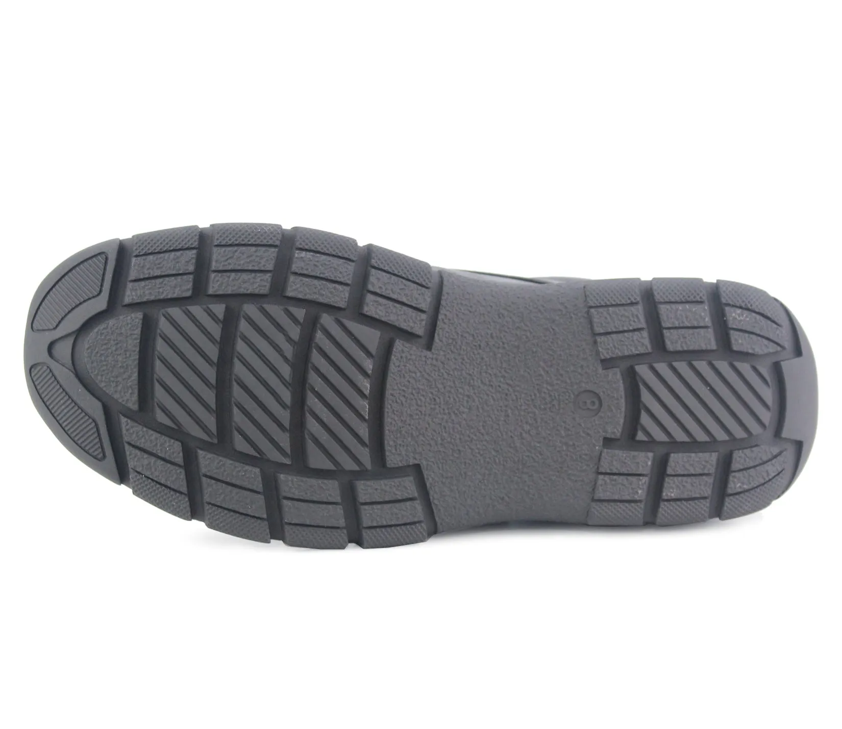 LS06 Mens Touch Fasten Faux Leather Loafers in Black