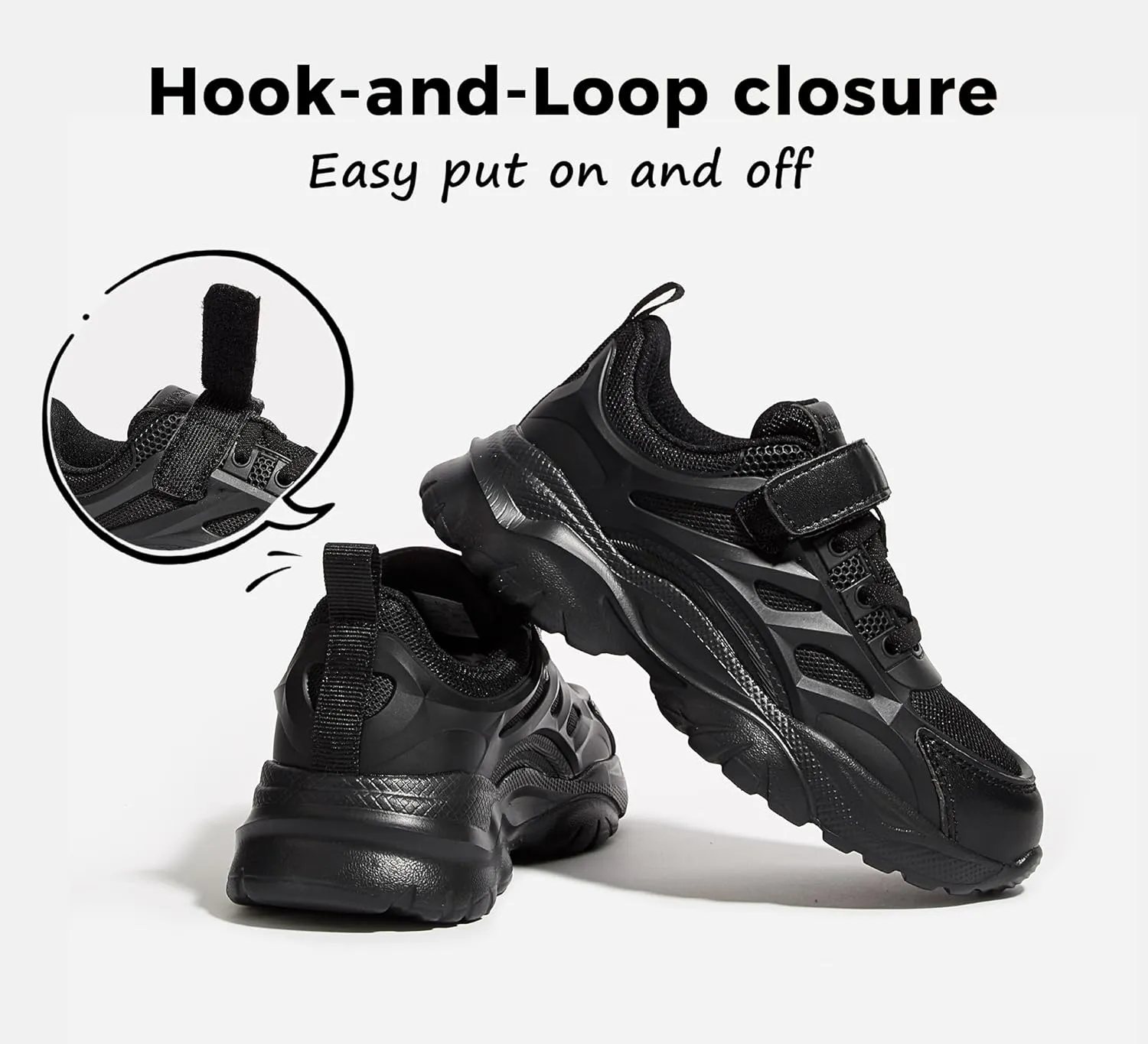 LUCKY STEP Kids Shoes Boys Girls Unisex-Child Running Tennis Shoes School Students Spring and Autumn Hook and Loops Strap Casual Shoes for Toddler/Little Kid/Big Kid