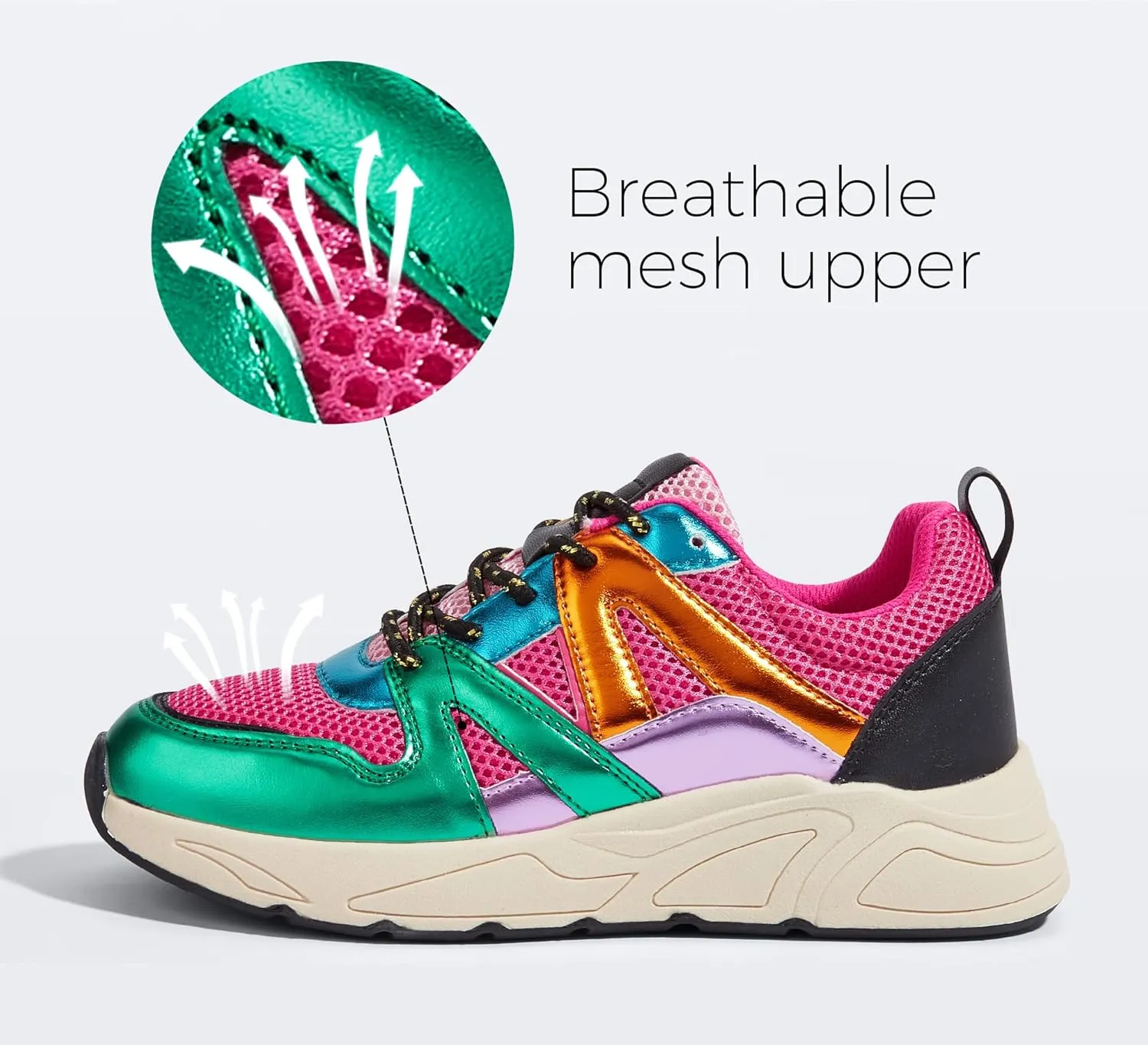 LUCKY STEP Women‘s Fashion Cusual Sneakers Platform Classic Leopard Walking Tennis Travel Shoes Chunky Colorful Lifestyle Sneakers