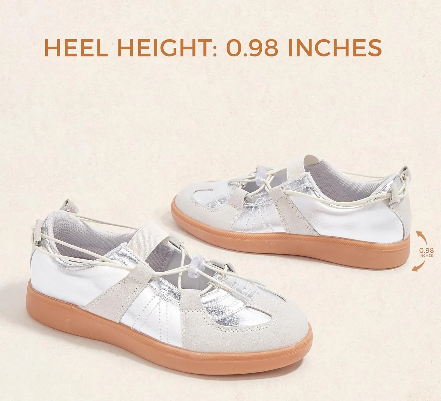 LUCKY STEP Women's Retro Fashion Sneakers Casual Comfortable Ballet Flats Lightweight Breathable Skate Shoes