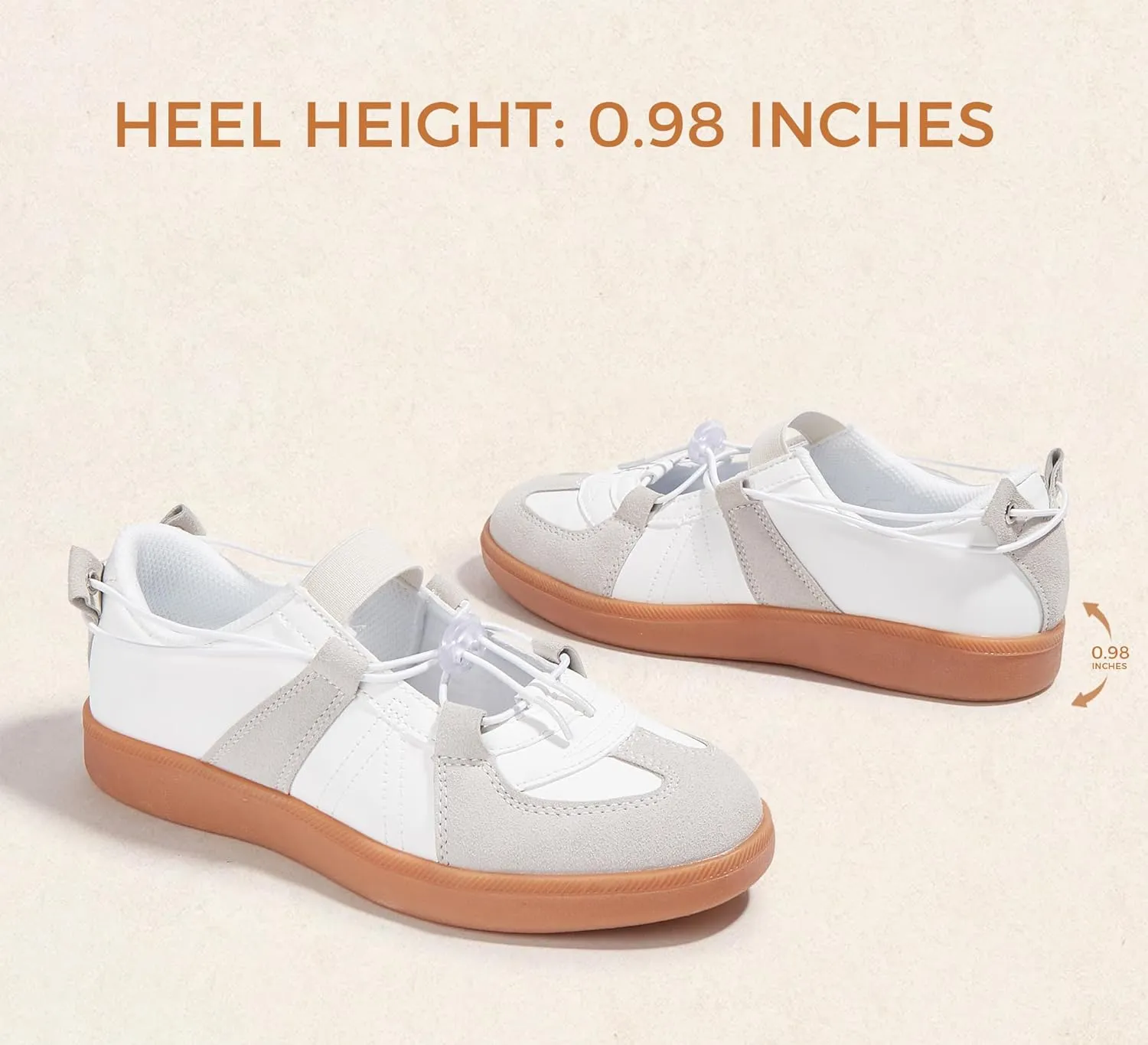 LUCKY STEP Women's Retro Fashion Sneakers Casual Comfortable Ballet Flats Lightweight Breathable Skate Shoes