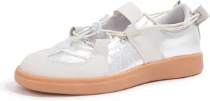 LUCKY STEP Women's Retro Fashion Sneakers Casual Comfortable Ballet Flats Lightweight Breathable Skate Shoes