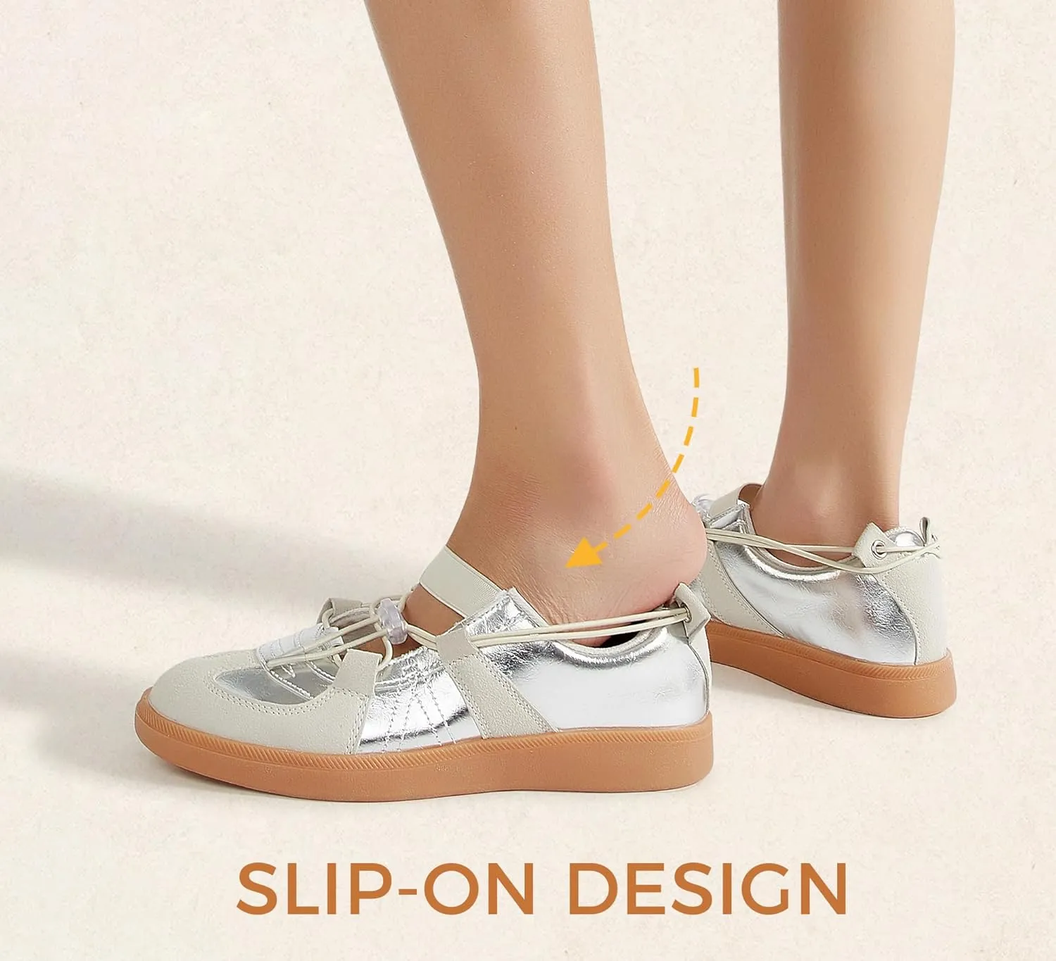 LUCKY STEP Women's Retro Fashion Sneakers Casual Comfortable Ballet Flats Lightweight Breathable Skate Shoes