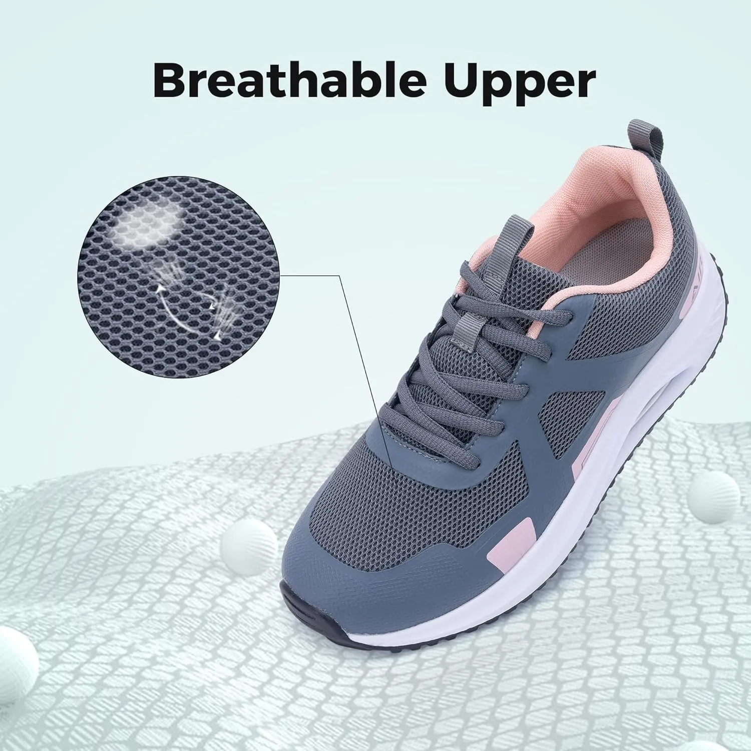 MAFEKE Womens Walking Shoes with Arch Support, Air Tennis Orthotic Fashion Sneakers for Plantar Fasciitis Pain Relief Size 5.5-11