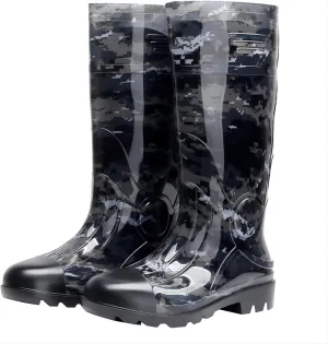 Man Knee High Rubber Rainboots Camo Waterproof Rubber Boots for Garden Man Rain Footwear Size