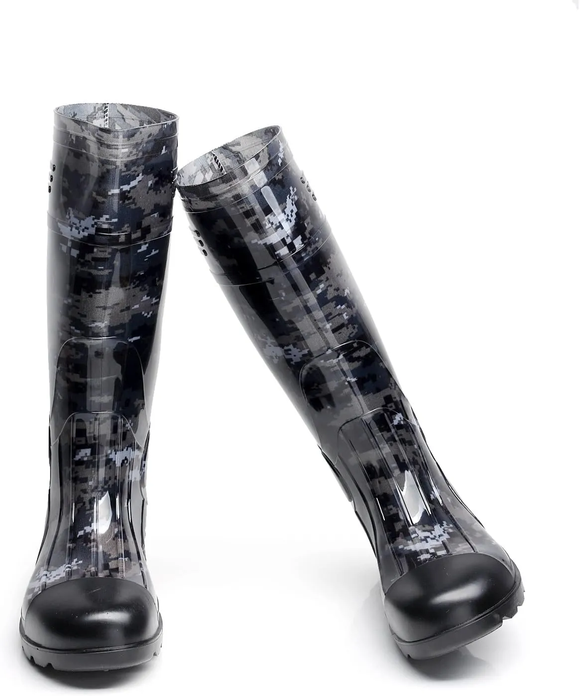 Man Knee High Rubber Rainboots Camo Waterproof Rubber Boots for Garden Man Rain Footwear Size