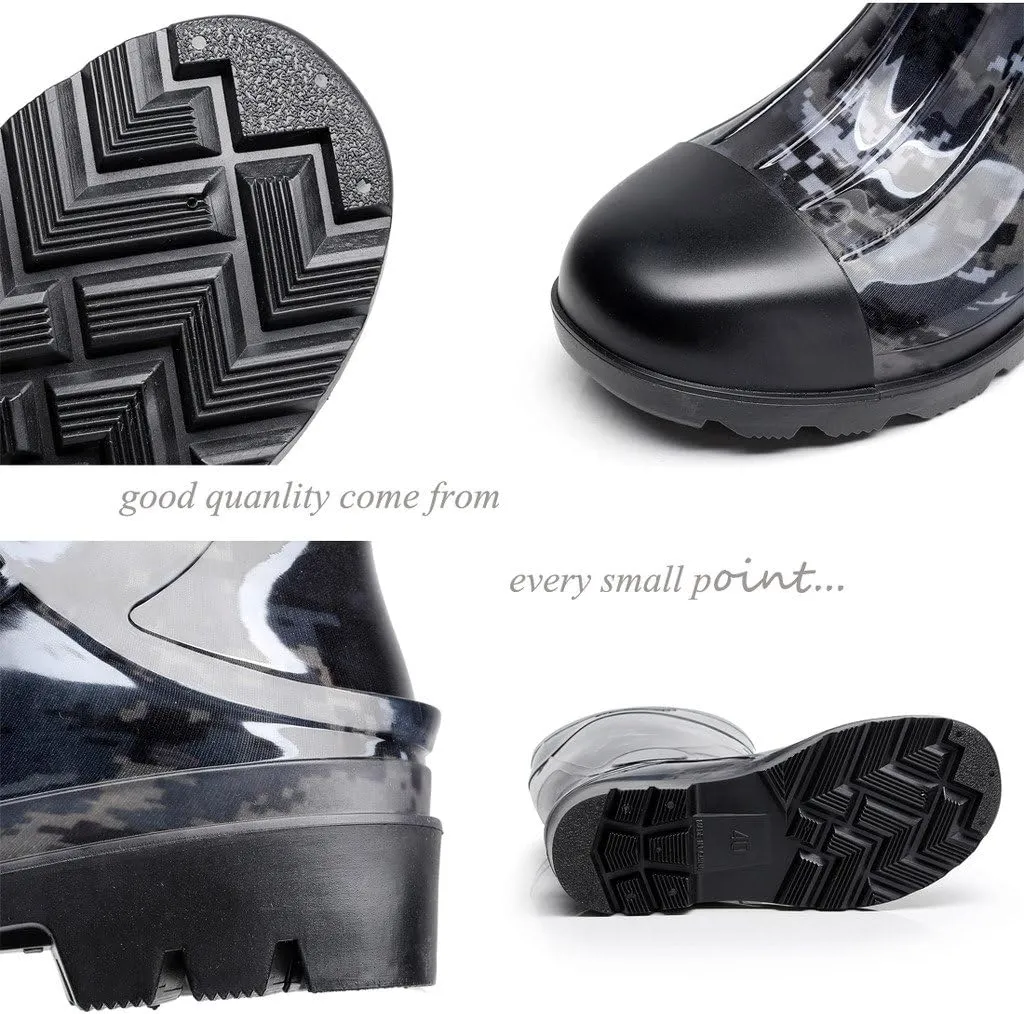 Man Knee High Rubber Rainboots Camo Waterproof Rubber Boots for Garden Man Rain Footwear Size