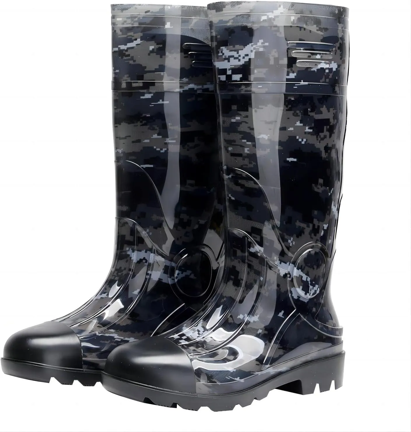 Man Knee High Rubber Rainboots Camo Waterproof Rubber Boots for Garden Man Rain Footwear Size
