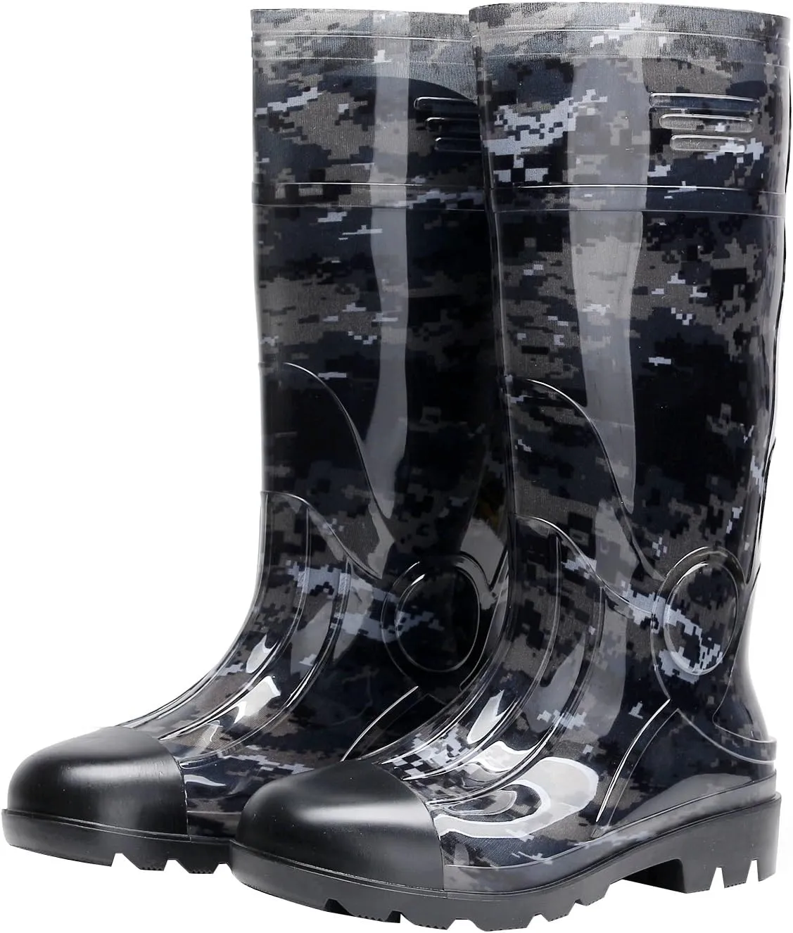 Man Knee High Rubber Rainboots Camo Waterproof Rubber Boots for Garden Man Rain Footwear Size