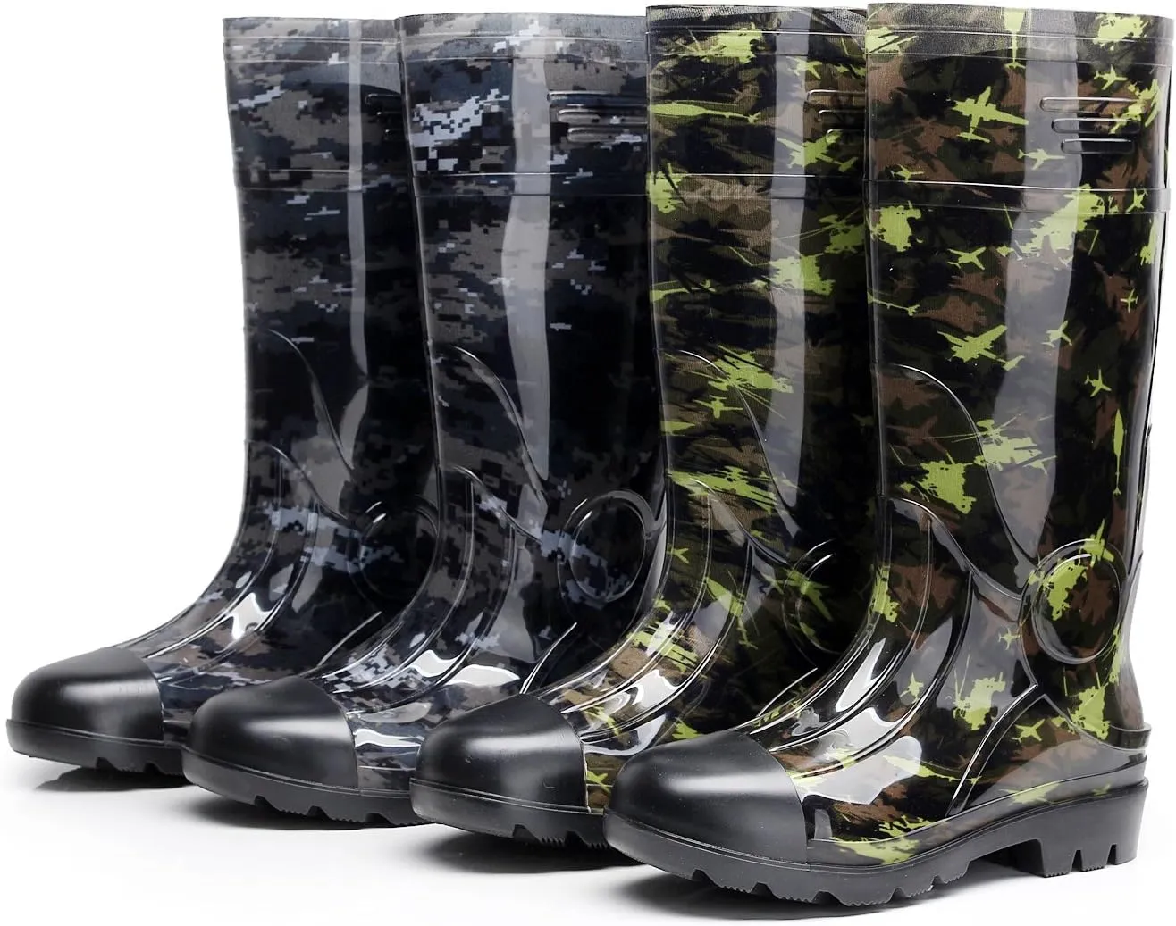 Man Knee High Rubber Rainboots Camo Waterproof Rubber Boots for Garden Man Rain Footwear Size