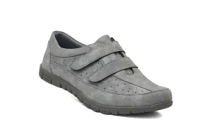 MARIA Womens Touch Fasten Faux Suede Loafers in Grey