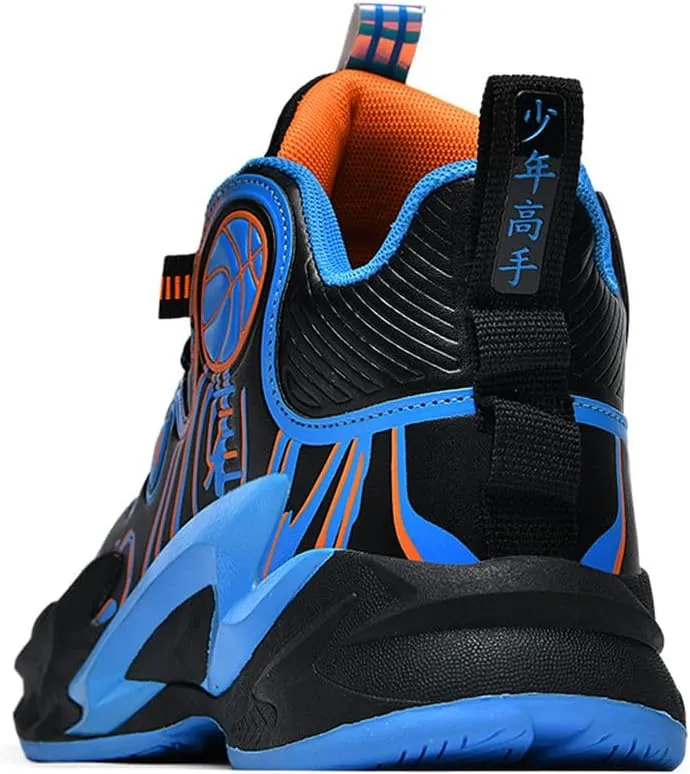 MAUGELY Unisex High Top Basketball Shoes Leather Running Sports Shoes Actual Combat Sneakers