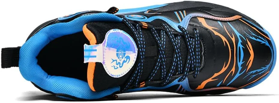 MAUGELY Unisex High Top Basketball Shoes Leather Running Sports Shoes Actual Combat Sneakers