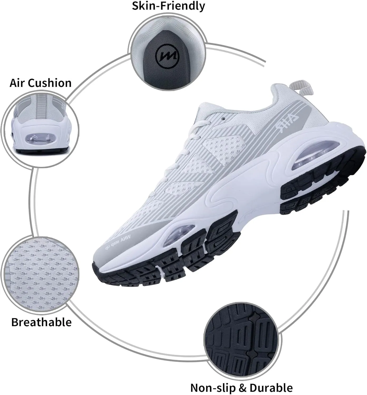 Mens Air Running Shoes Tennis Athletic Sneakers Lightweight Breathable Non Slip Walking Jogging Workout Gym Sports Footwear US 7-13