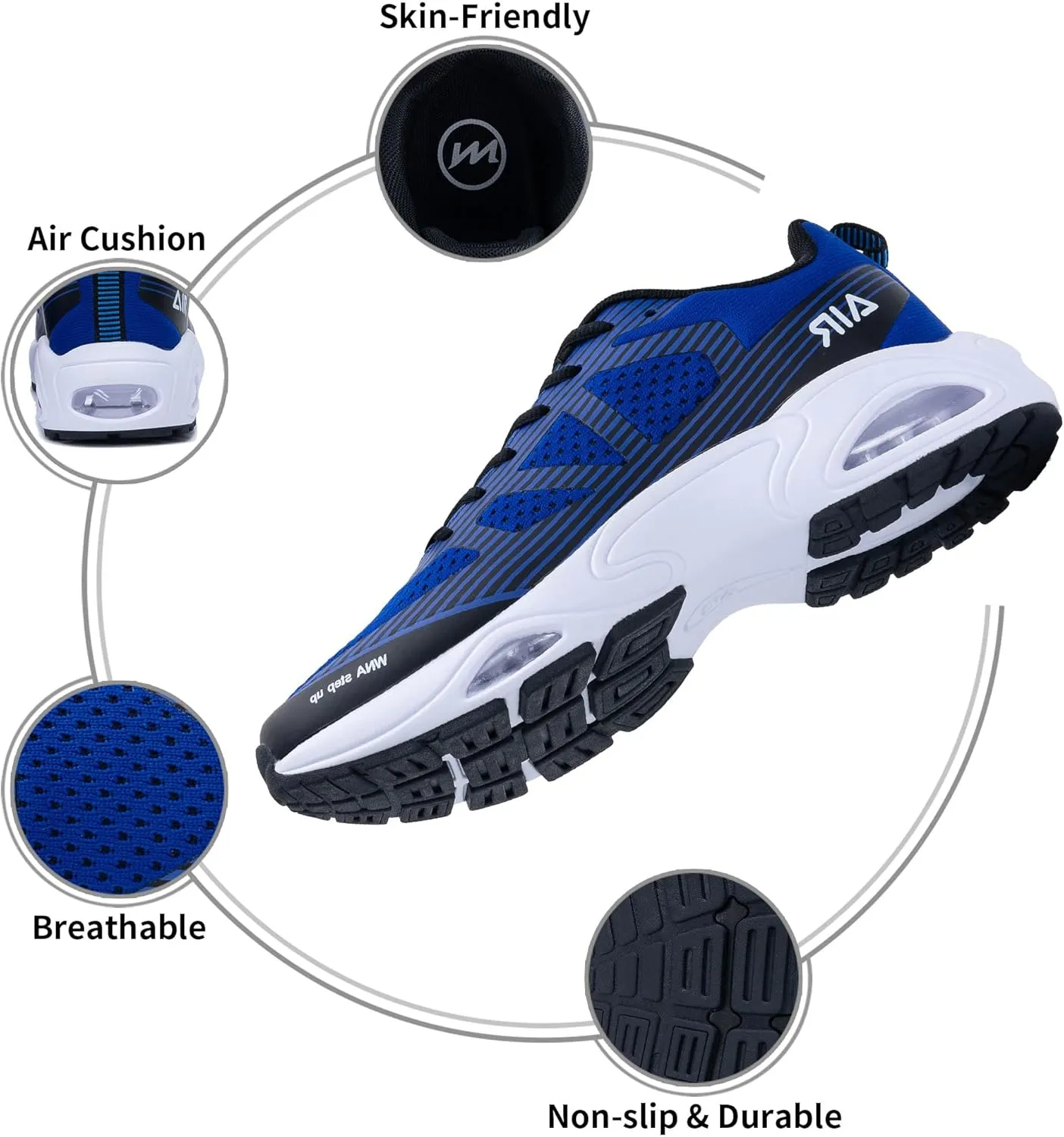 Mens Air Running Shoes Tennis Athletic Sneakers Lightweight Breathable Non Slip Walking Jogging Workout Gym Sports Footwear US 7-13