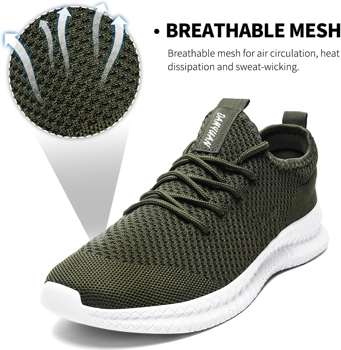 Men's Athletic Shoes Running Gym Training Sneakers Lightweight Cushioned Non-Slip Breathable Multi-Sport Versatile Shoes