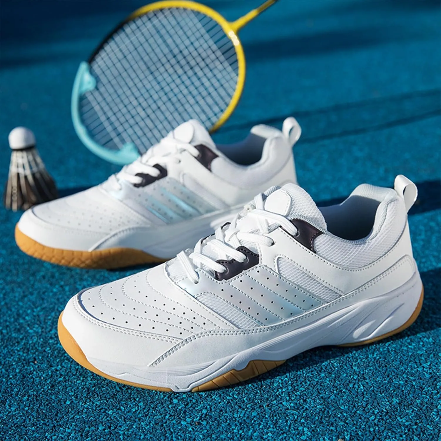 Men's Badminton Shoes Lightweight Tennis Pickleball Court Sneakers Wear-Resistant Indoor Outdoor Athletic Training Shoe