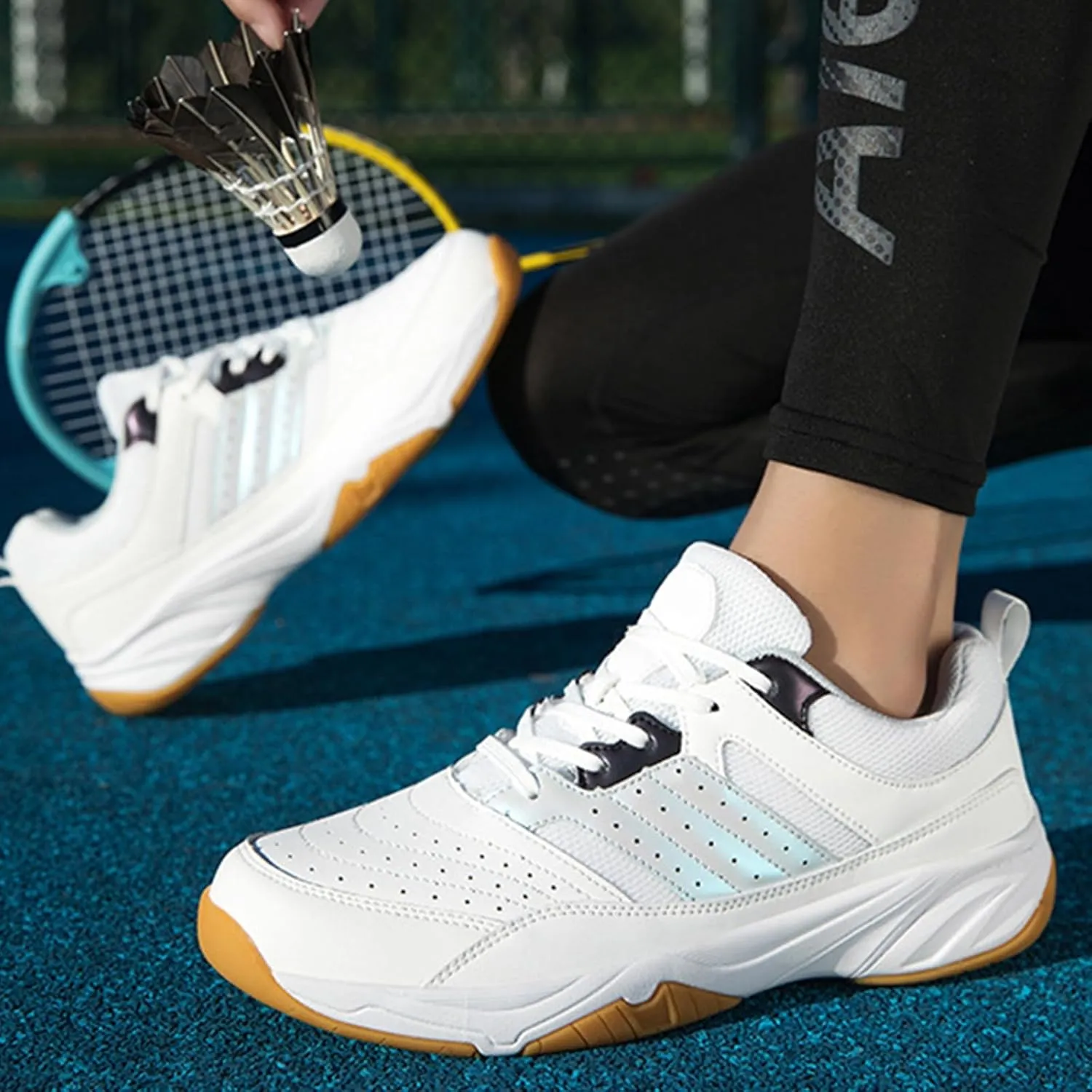 Men's Badminton Shoes Lightweight Tennis Pickleball Court Sneakers Wear-Resistant Indoor Outdoor Athletic Training Shoe
