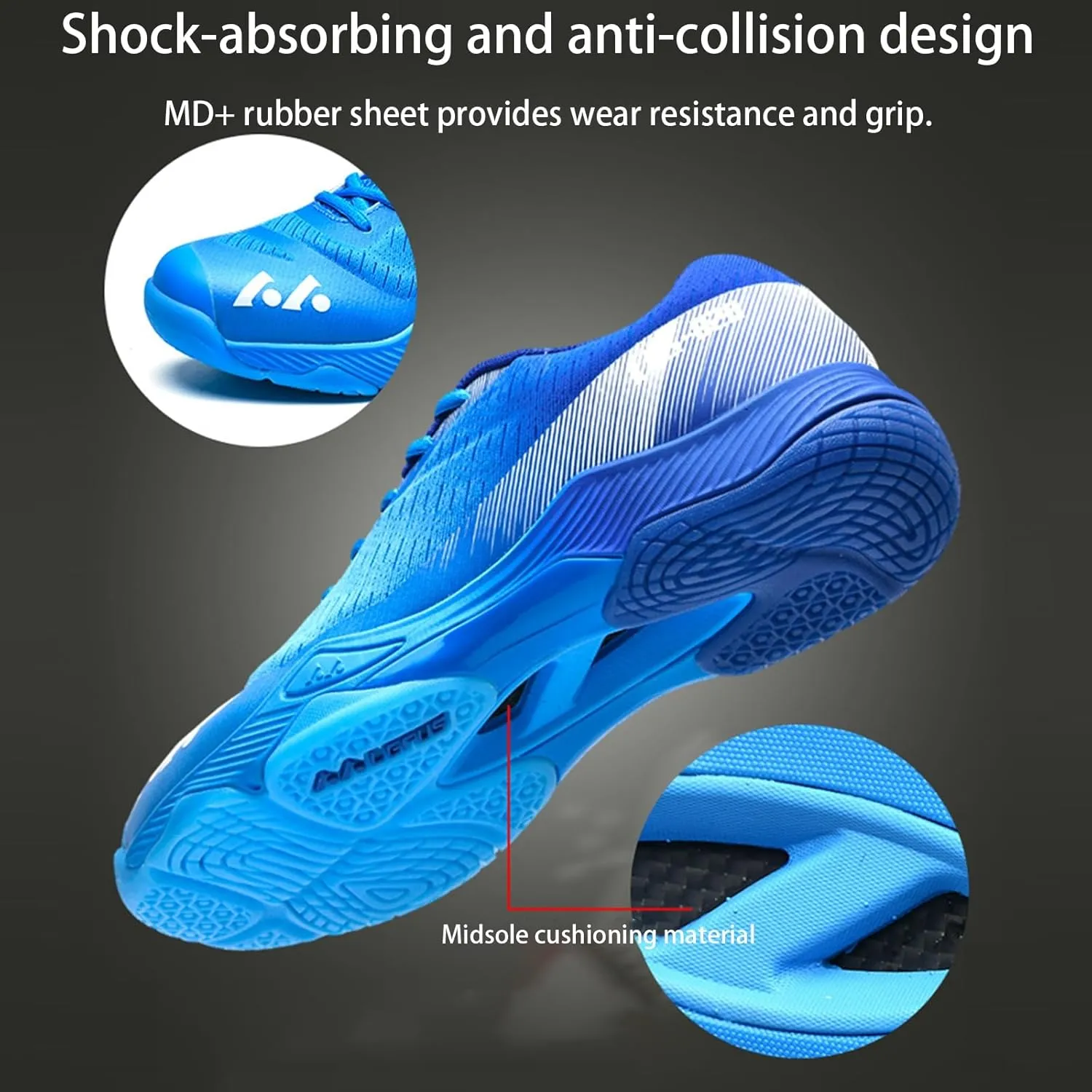Men's Badminton Tennis Shoes Lightweight Table Tennis Volleyball Sport Trainers Anti-Slip Shock-Absorbing Pickleball Squash Sneakers