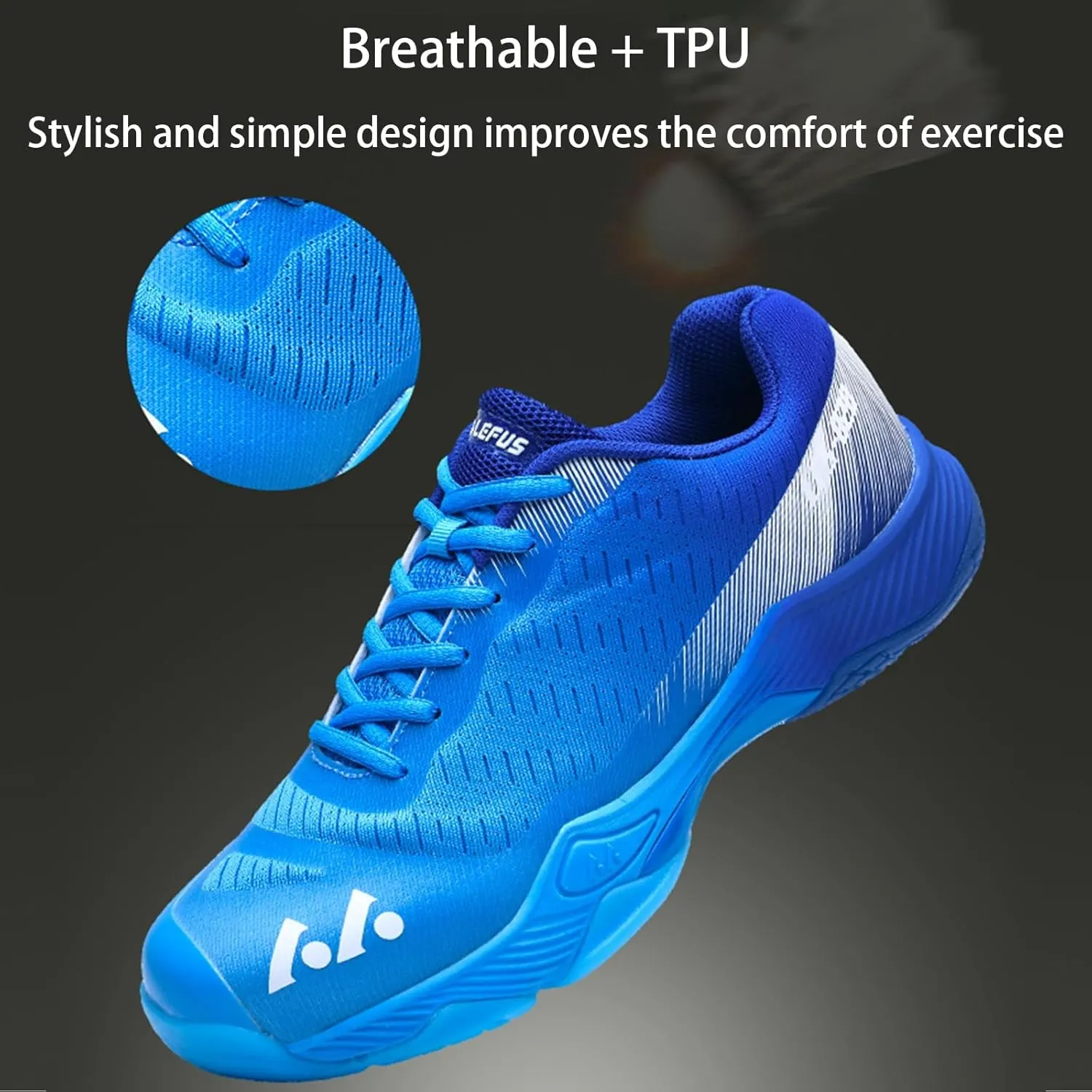 Men's Badminton Tennis Shoes Lightweight Table Tennis Volleyball Sport Trainers Anti-Slip Shock-Absorbing Pickleball Squash Sneakers
