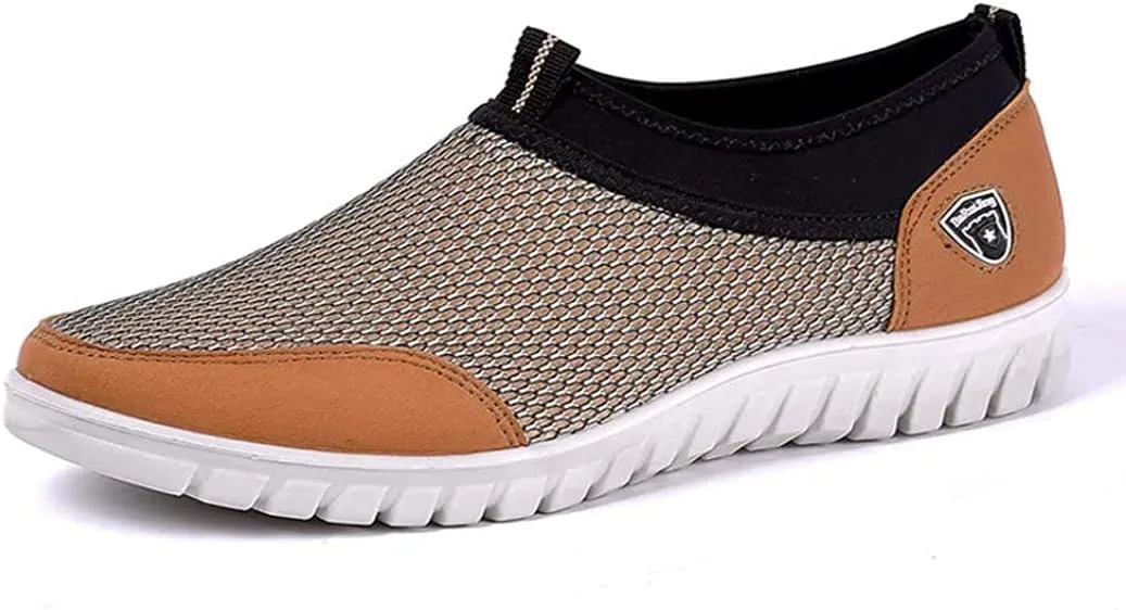 Mens Breathable Mesh Loafers Summer Casual Lightweight Slip-on Shoes Comfortable Outdoor Driving Travel Stylish Shoes