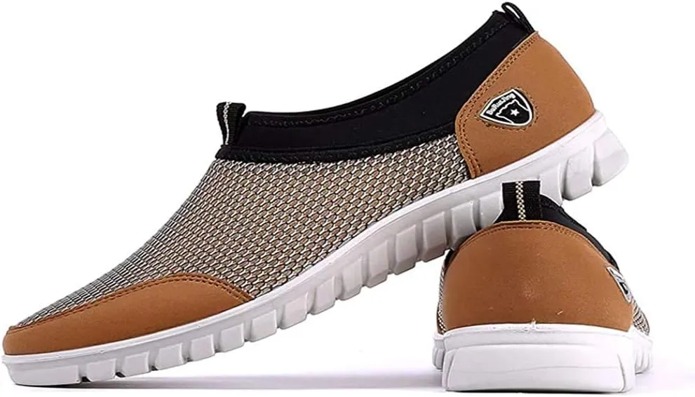 Mens Breathable Mesh Loafers Summer Casual Lightweight Slip-on Shoes Comfortable Outdoor Driving Travel Stylish Shoes