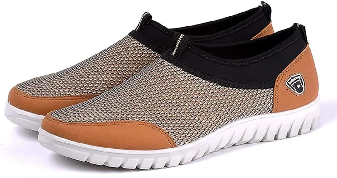 Mens Breathable Mesh Loafers Summer Casual Lightweight Slip-on Shoes Comfortable Outdoor Driving Travel Stylish Shoes