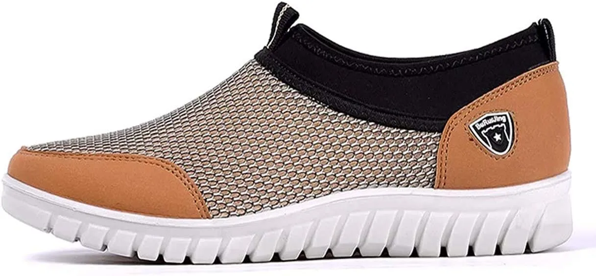 Mens Breathable Mesh Loafers Summer Casual Lightweight Slip-on Shoes Comfortable Outdoor Driving Travel Stylish Shoes