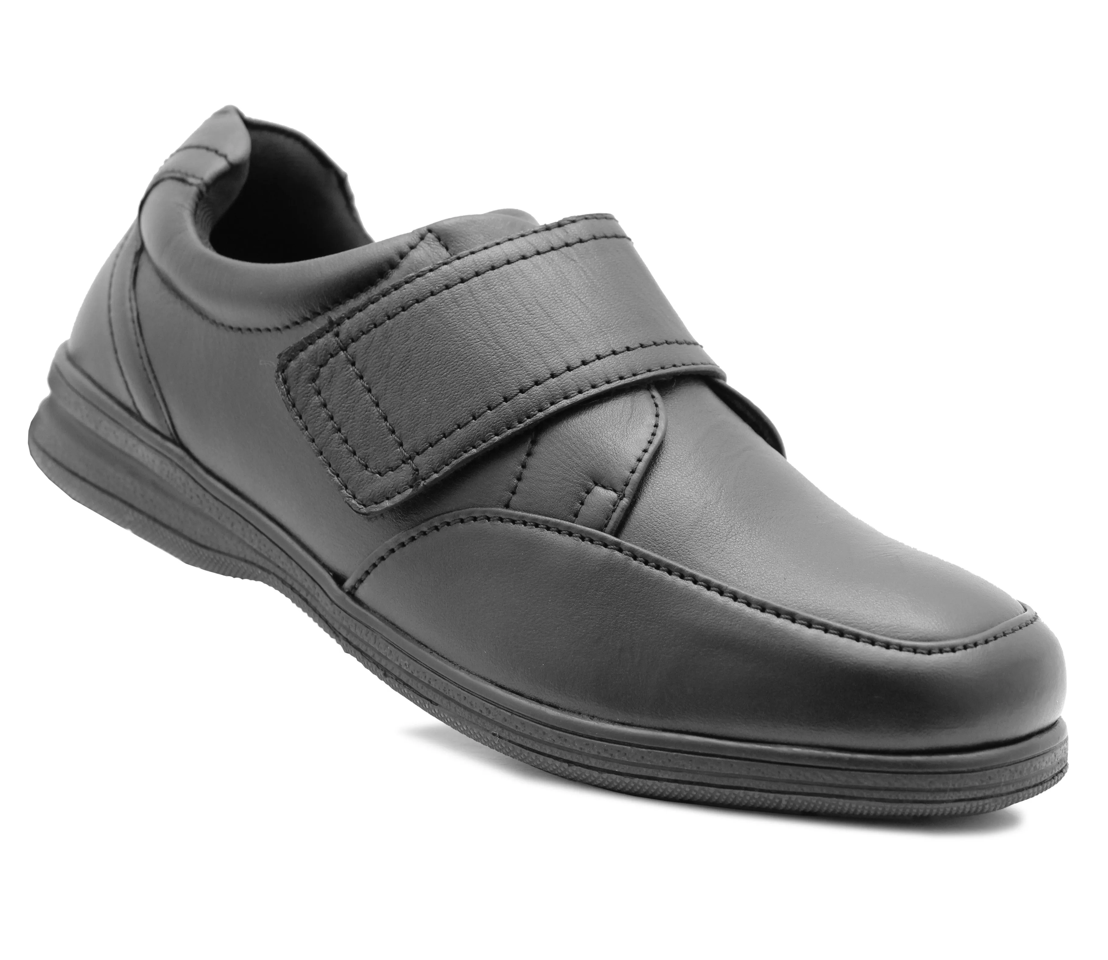 Mens Genuine Leather Touch Fasten Loafers Smart Casual Flat Gents Driving Comfort Shoes