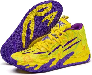 Mens Lace Up Multicolor High Top Basketball Shoe Non-Slip Breathable Running Shoes Fahsion Lightweight Outdoor Gym Sneakers