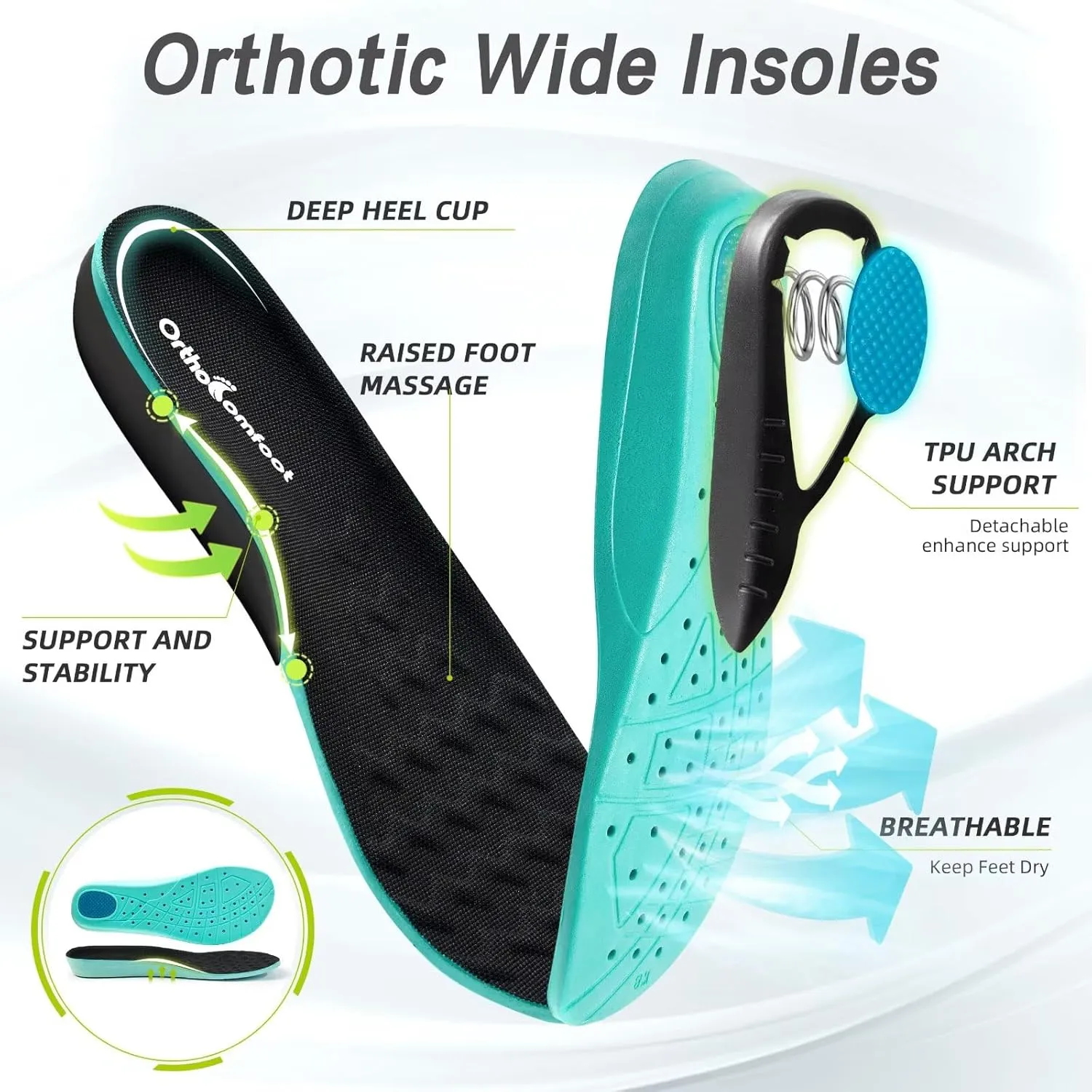 Men's Orthopedic Diabetic Wide Running Shoes: Comfortable Casual Arch Support Plantar Fasciitis Sports Sneakers, High Arch Swollen Outdoor Work Tennis Walking Shoes for Foot and Heel Pain Relief