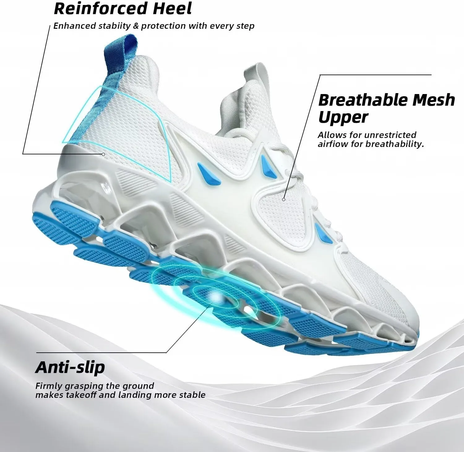 Mens Running Shoes Blade Fashion Sneakers Casual Slip on Tennis Walking Athletic Sport Trainers Zapatillas para Hombre