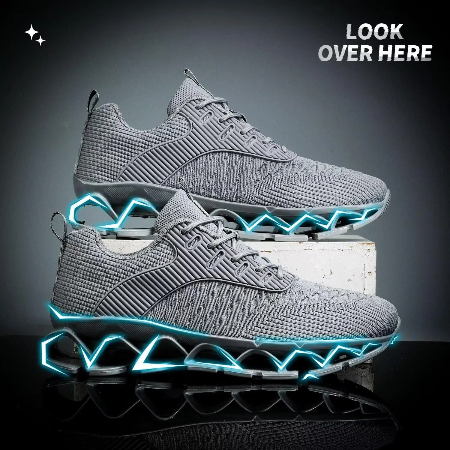 Men's Running Shoes Blade Tennis Walking Casual Fashion Sneakers Breathable Non Slip Gym Sports Work Athletic Trainers