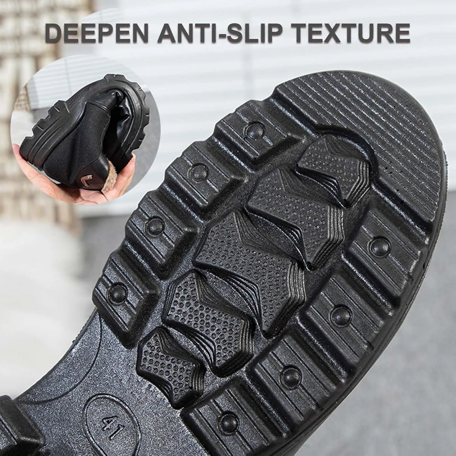 Men's Snow Shoes Waterproof Winter Outdoor Shoes Warm Fur Lined Sneakers Trekking Shoes Hiking Shoes