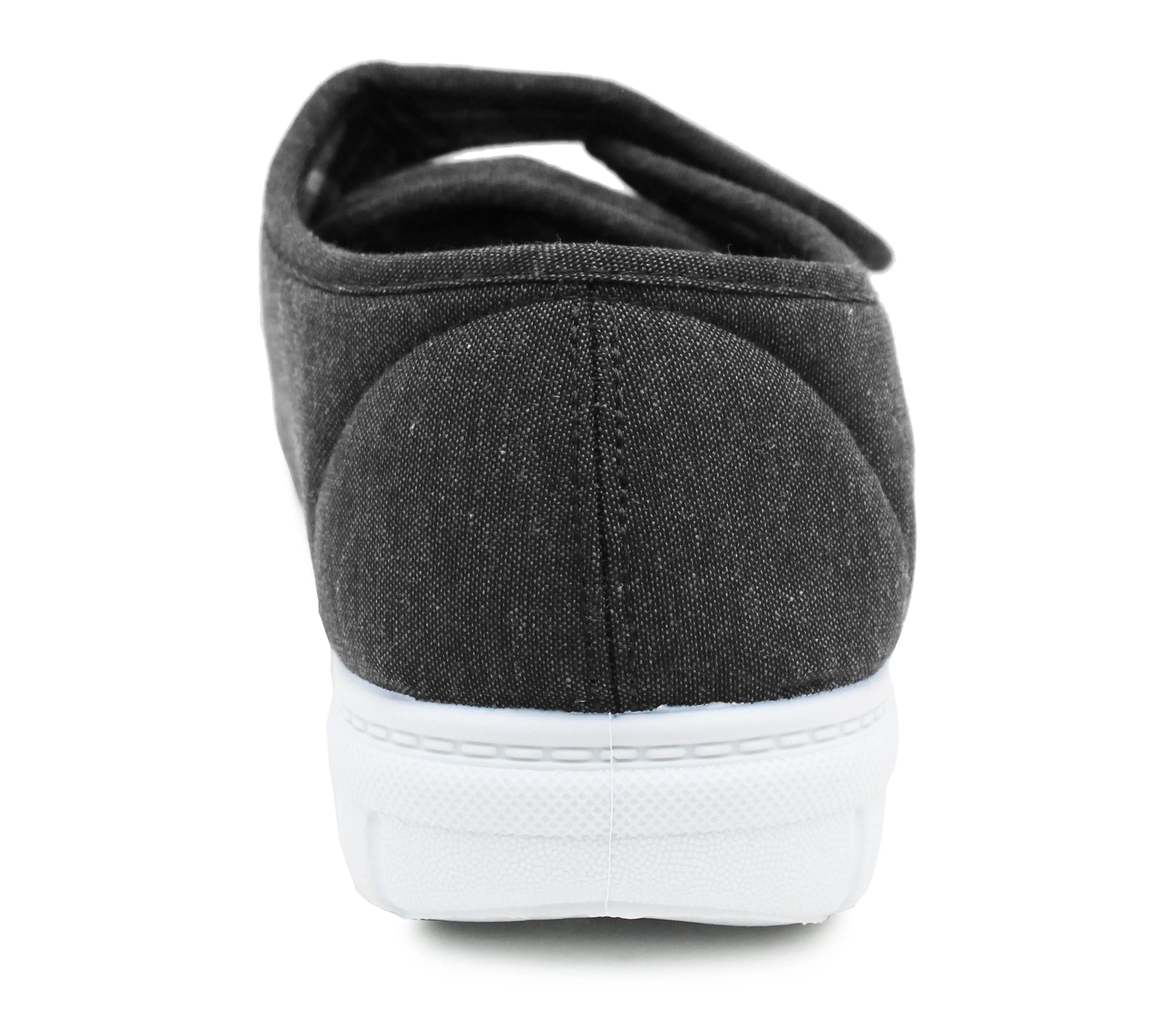 Mens Touch Fasten Casual Grey Canvas Trainer Pumps Flat Driving Loafers Shoes
