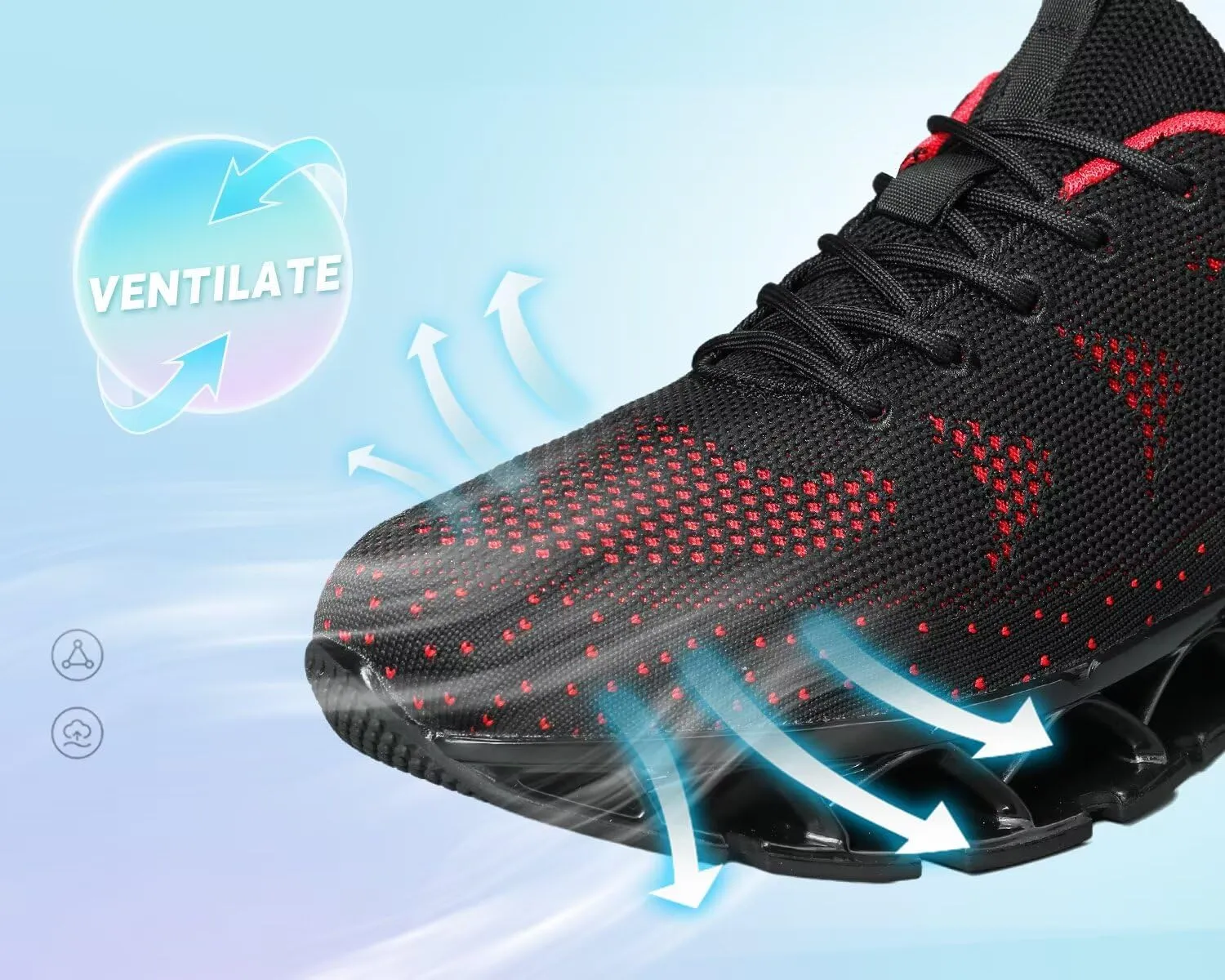 Mens Walking Shoes Blade Non Slip Fashion Sneakers Breathable Mesh Soft Sole Casual Athletic Running Sport Shoes