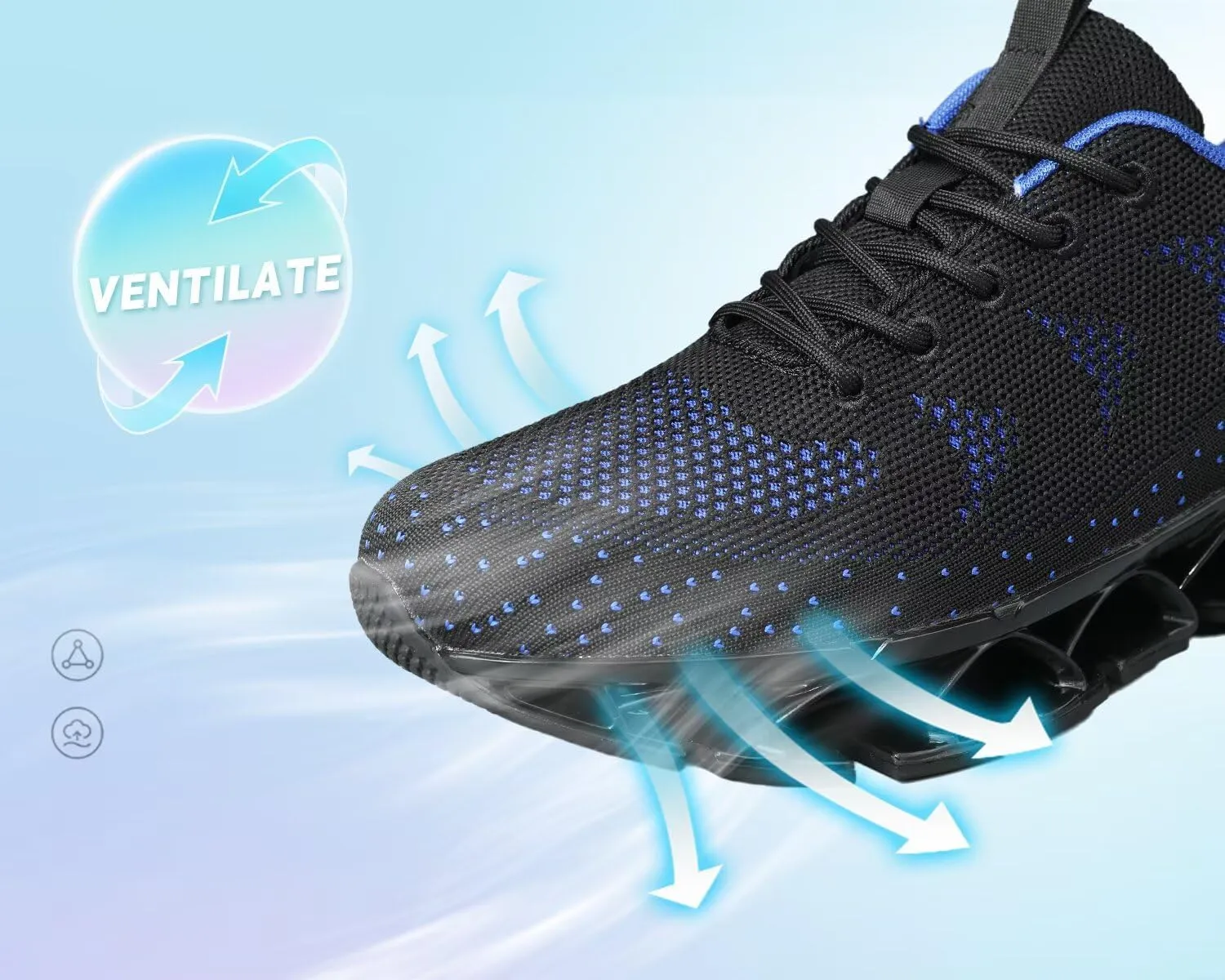 Mens Walking Shoes Blade Non Slip Fashion Sneakers Breathable Mesh Soft Sole Casual Athletic Running Sport Shoes