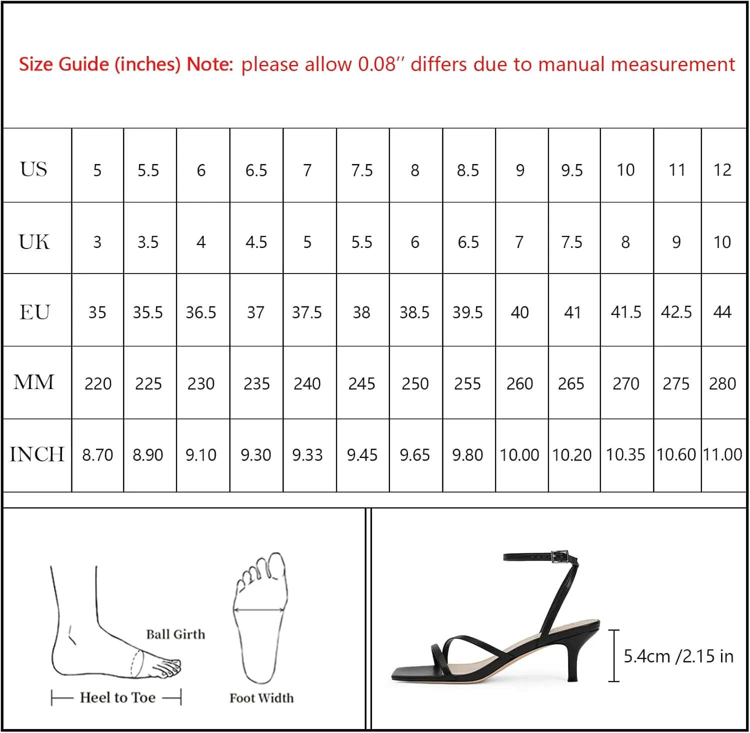 Modatope Womens Sandals Square Open Toe Kitten Heels Strappy Ankle Strap Sandals Comfort Dress Party Shoes