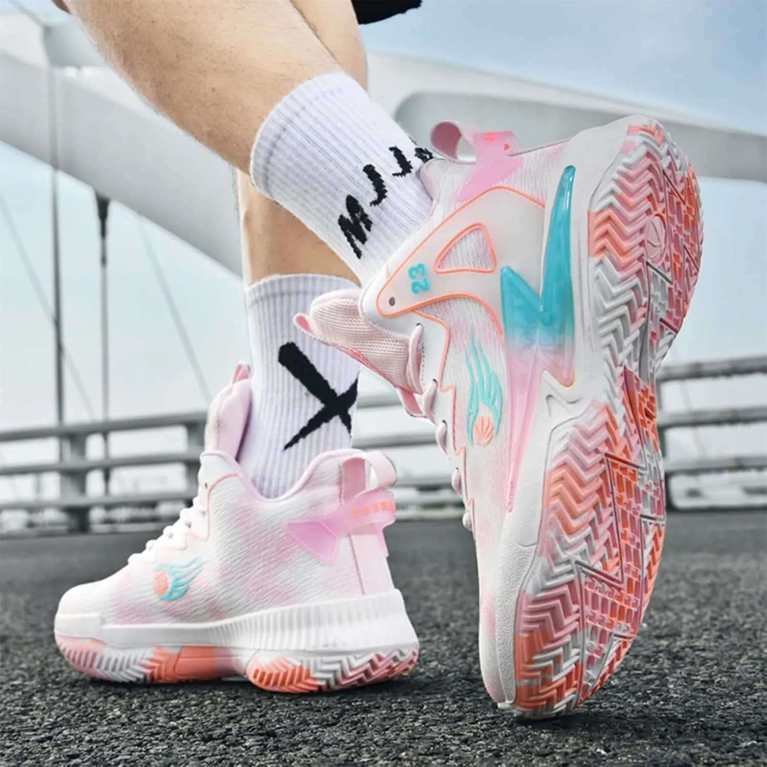 Moodeng Womens Basketball Shoes Breathable Non Slip Sports Shoes Fashion Running Sneakers Supportive Athletic Gym Shoes
