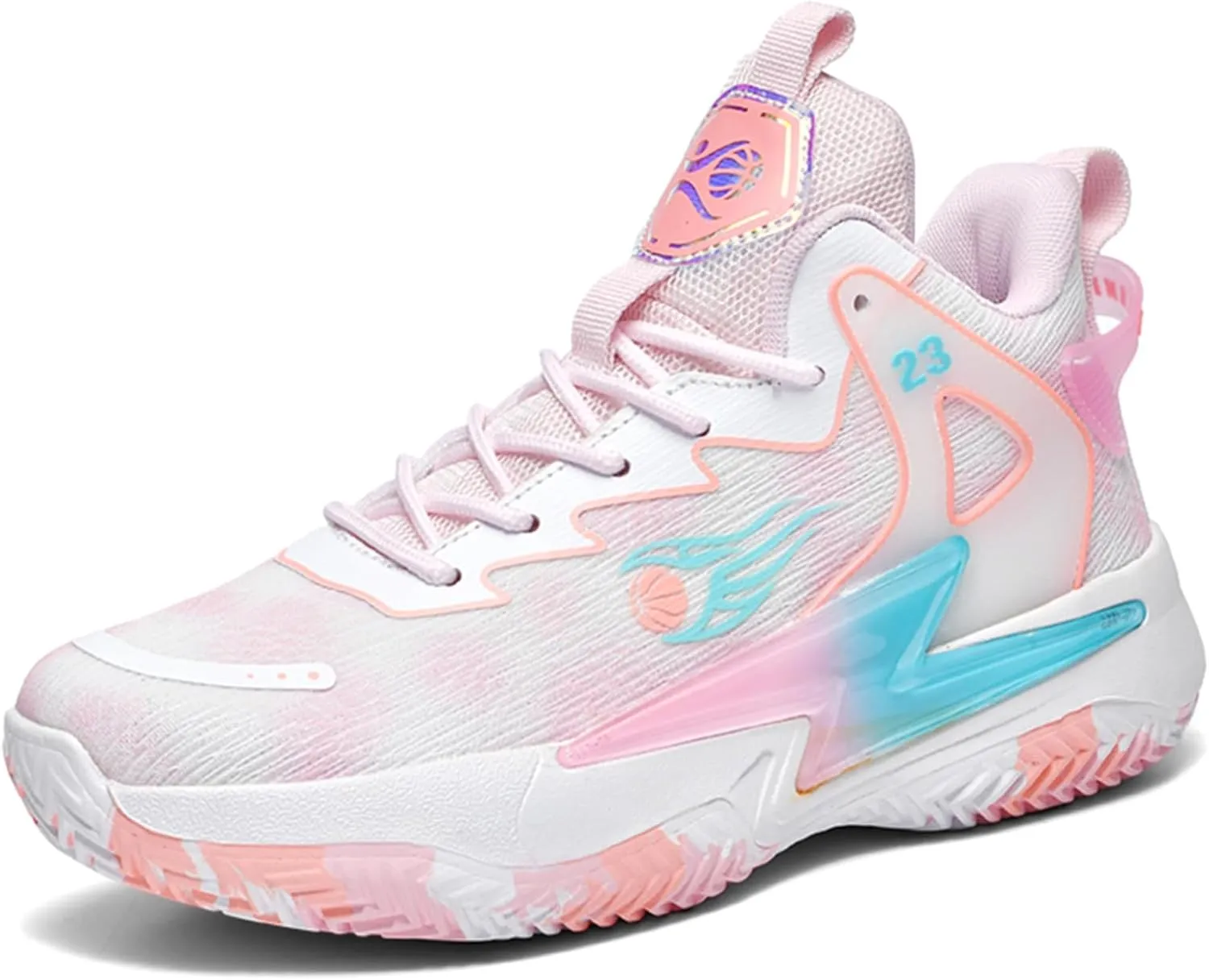 Moodeng Womens Basketball Shoes Breathable Non Slip Sports Shoes Fashion Running Sneakers Supportive Athletic Gym Shoes