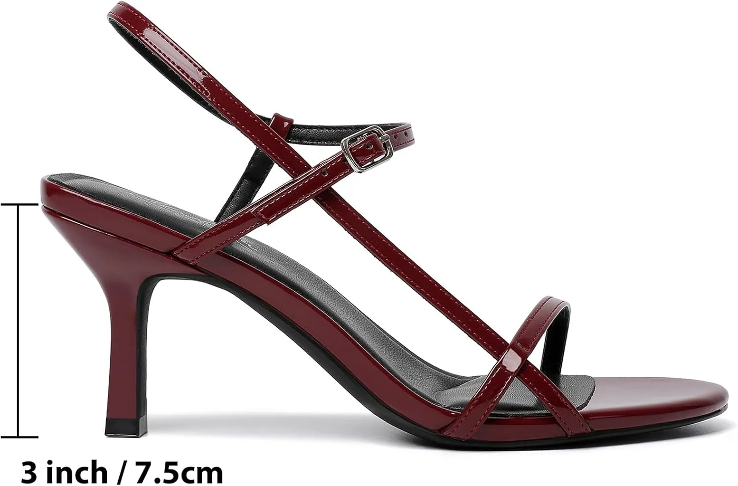 Mostrin Heels for Women Strappy Sandals Square Open Toe High Heel Sandals Ankle Strap Stiletto Heels for Party Wedding