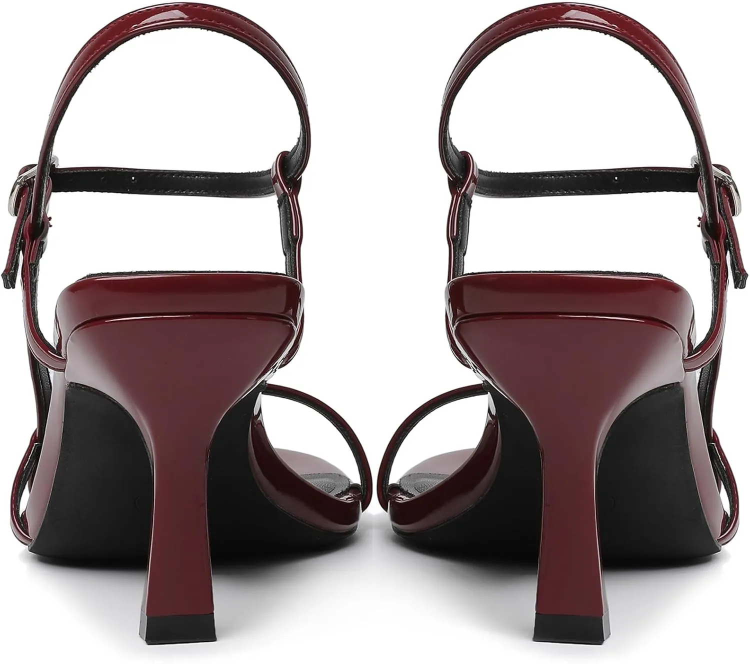 Mostrin Heels for Women Strappy Sandals Square Open Toe High Heel Sandals Ankle Strap Stiletto Heels for Party Wedding