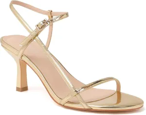 Mostrin Heels for Women Strappy Sandals Square Open Toe High Heel Sandals Ankle Strap Stiletto Heels for Party Wedding