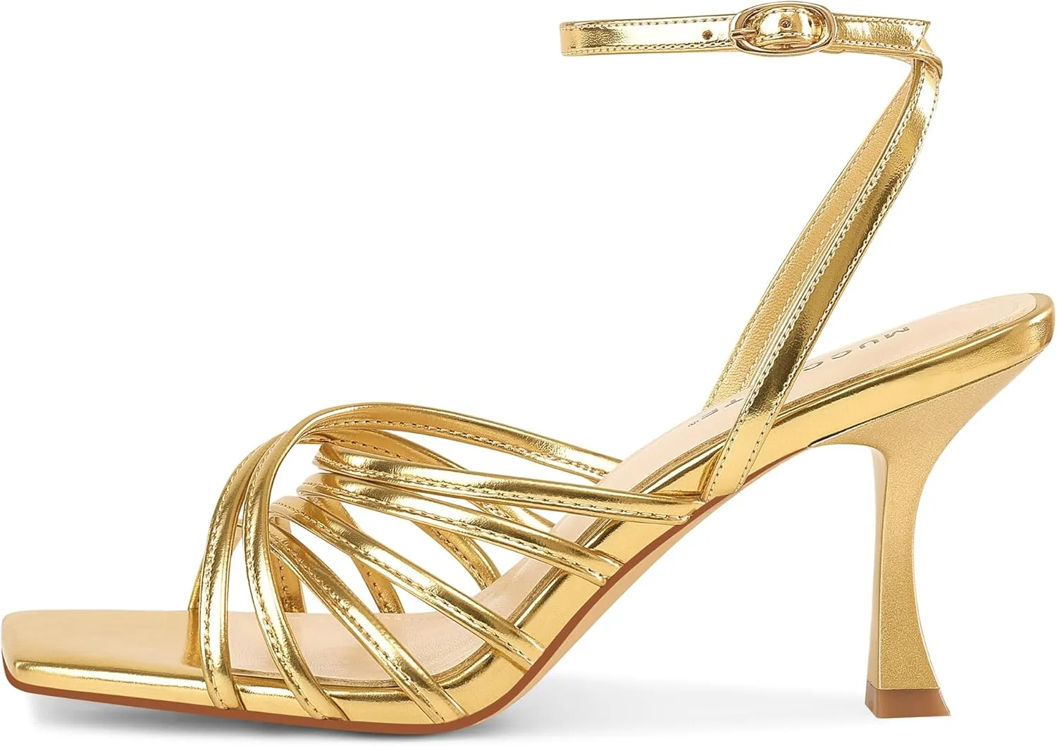 MUCCCUTE Heels for Women Square Open Toe Heeled Sandals Strappy Heels Ankle Strap Comfort Weddings Dressy Prom Shoes