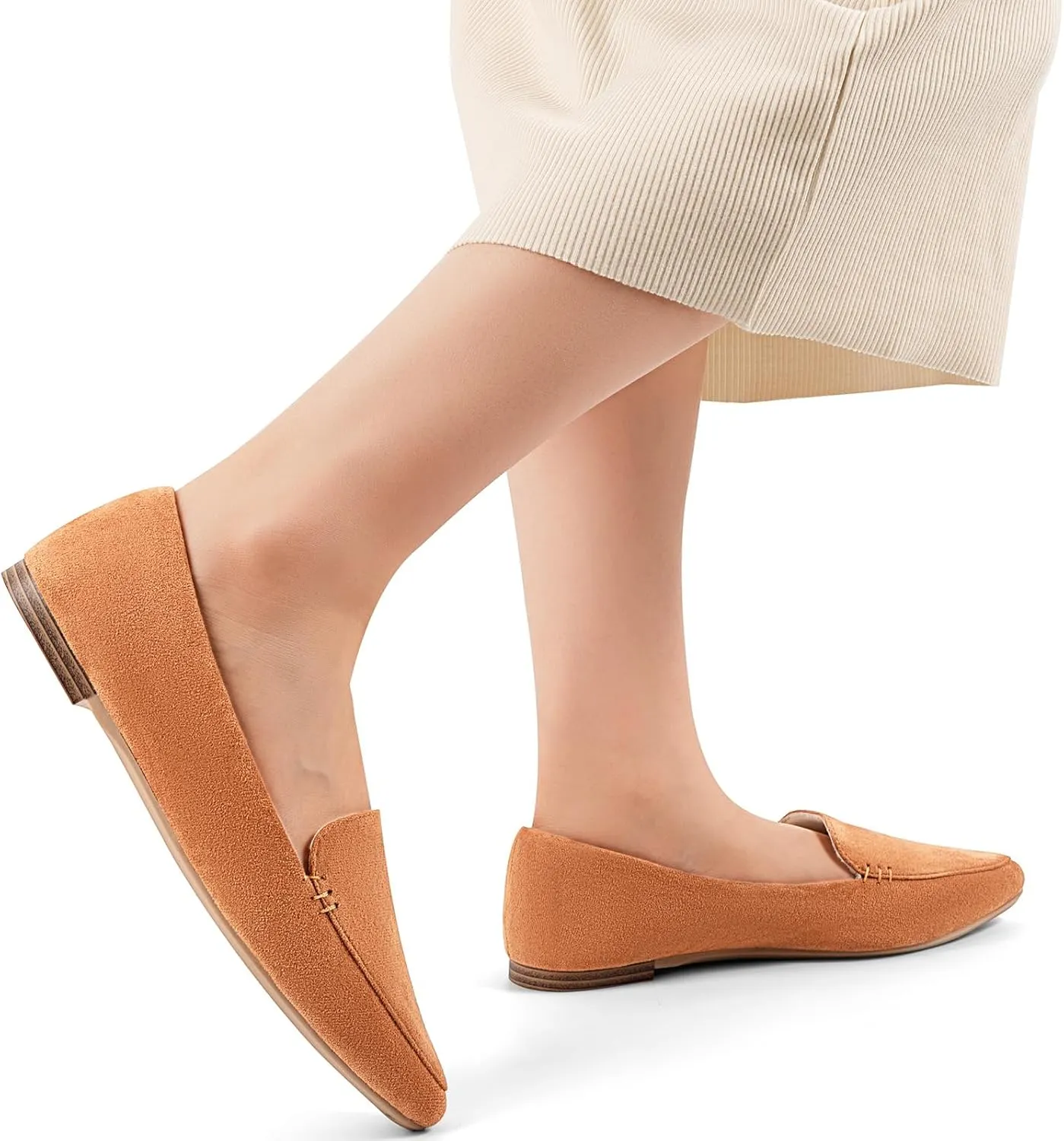 MUSSHOE Loafers for Women Comfortable Pointed Toe Memory Foam Women's Loafers