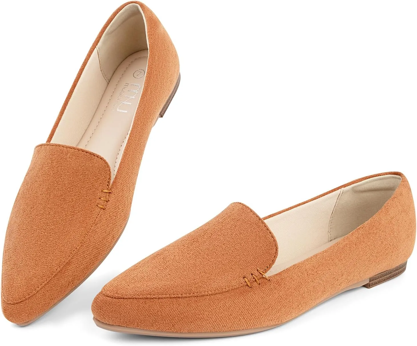 MUSSHOE Loafers for Women Comfortable Pointed Toe Memory Foam Women's Loafers