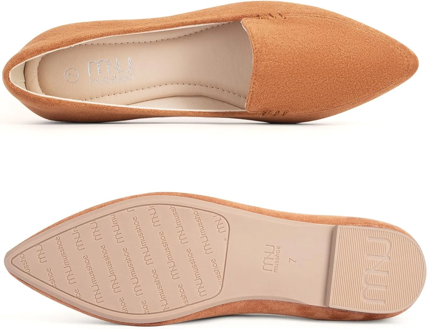 MUSSHOE Loafers for Women Comfortable Pointed Toe Memory Foam Women's Loafers