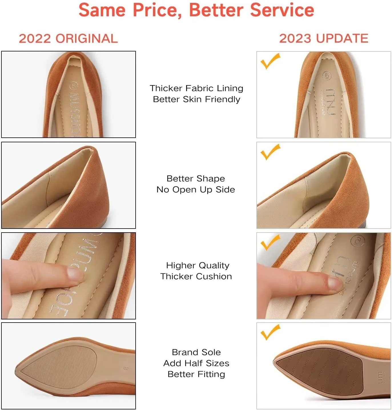 MUSSHOE Loafers for Women Comfortable Pointed Toe Memory Foam Women's Loafers