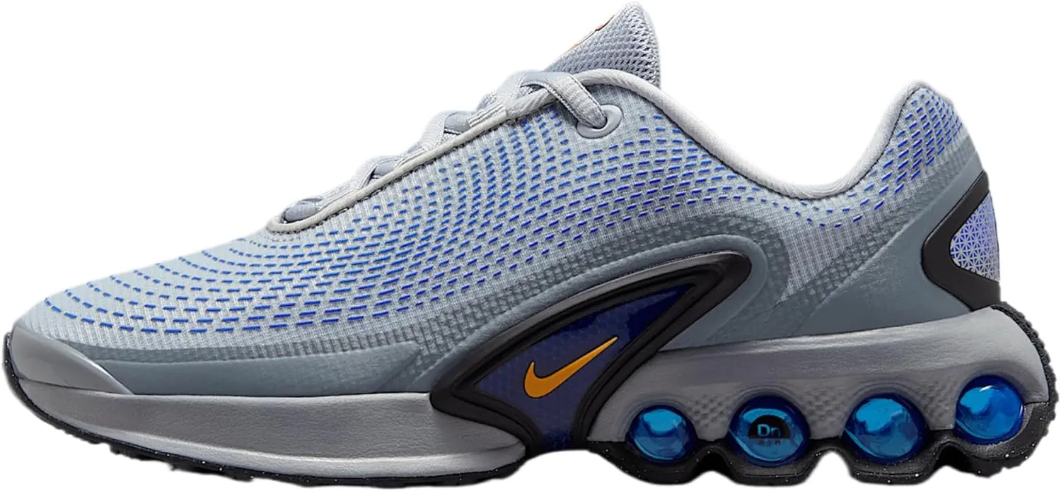 Nike Air Max Dn Big Kids' Shoes (FB8987-013, Wolf Grey/Hyper Royal/Metallic Silver/Bright Ceramic)